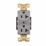 Eaton Wiring 20 Amp Duplex Receptacle, Auto Ground, Gray