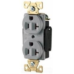 Eaton Wiring 20A Modular Duplex Receptacle, 2-Pole, 3-Wire, 125V, Gray