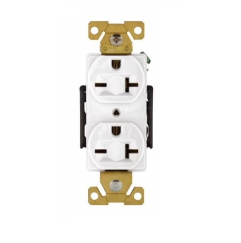 Eaton Wiring 20 Amp Duplex Receptacle w/ Terminal Guards, NEMA 6-20R, White