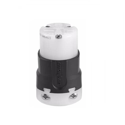 Eaton Wiring 20 Amp Grip Connector, NEMA 6-20P, Nylon, Black/White