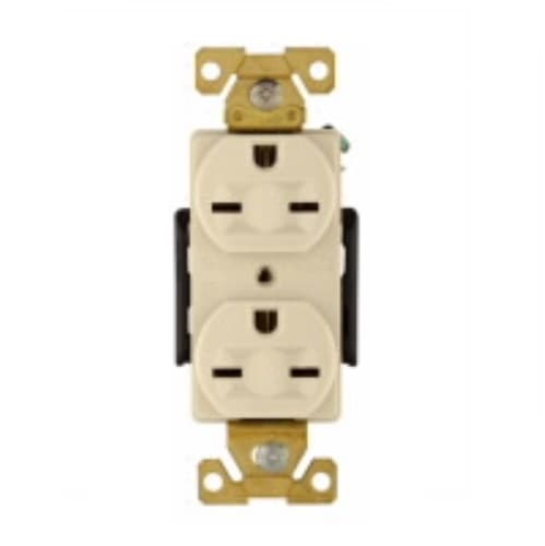 Eaton Wiring 15 Amp Duplex Receptacle w/Terminal Guards, NEMA 6-15R, 250V, Ivory