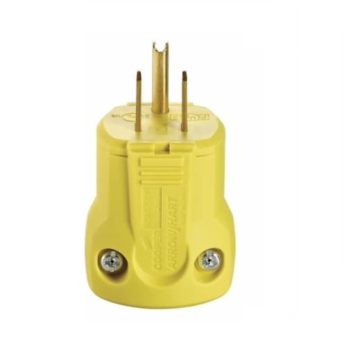 Eaton Wiring 15 Amp Grip Plug, Nylon, 125V, Yellow