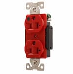 Eaton Wiring 20 Amp Duplex Receptacle, Hospital Grade, Illuminated, Red