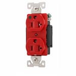 Eaton Wiring 20 Amp Duplex Receptacle, Hospital Grade, Red