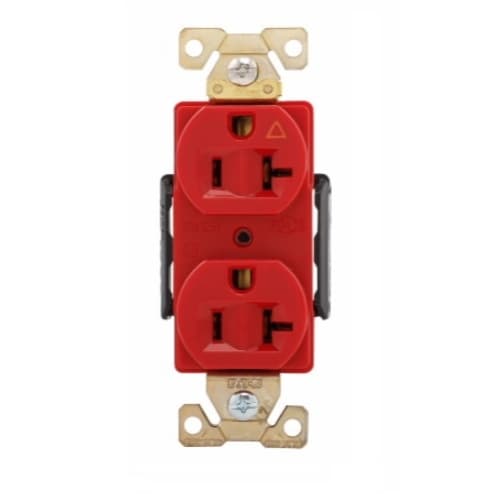 Eaton Wiring 20 Amp Duplex Receptacle, Isolated Ground, Red