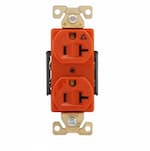 Eaton Wiring 20 Amp Duplex Receptacle, Isolated Ground, Orange