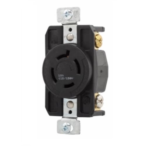 Eaton Wiring 20 Amp Locking Receptacle, Ultra Grip, NEMA L14-20, Black