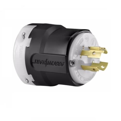 Eaton Wiring 20 Amp Locking Plug, NEMA L19-20, 277/480V, Black/White