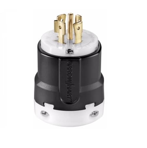 Eaton Wiring 20 Amp Locking Plug, NEMA L21-20, 120/208V, Black/White