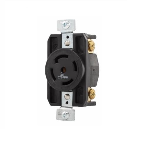 Eaton Wiring 30 Amp Locking Receptacle, NEMA L22-30, Black