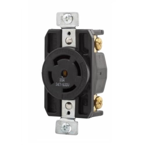 Eaton Wiring 30 Amp Locking Receptacle, NEMA L23-20, 347/600V, Black