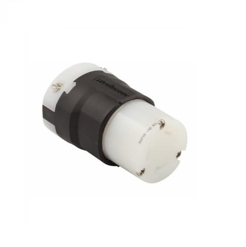Eaton Wiring 30 Amp Locking Connector, NEMA L8-30, 480V, Black/White