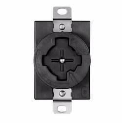 30 Amp Locking Receptacle, 480V, Industrial Grade, Black