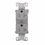 Eaton Wiring 20 Amp Duplex Receptacle /w Terminal Guards, Tamper Resistant, Gray