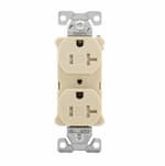 Eaton Wiring 20 Amp Duplex Receptacle /w Terminal Guards, Tamper Resistant, Ivory