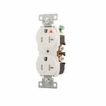 Eaton Wiring 20 Amp Duplex Receptacle w/ Terminal Guards, Tamper Resistant, White