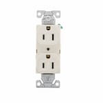 Eaton Wiring 15 Amp Duplex Receptacle, Auto-Grounded, Commercial, Light Almond