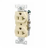 Eaton Wiring 20 Amp Duplex Receptacle , Auto-Grounded, Commercial, Almond