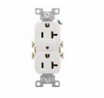 Eaton Wiring 20 Amp Duplex Receptacle, PVC, Commercial, White