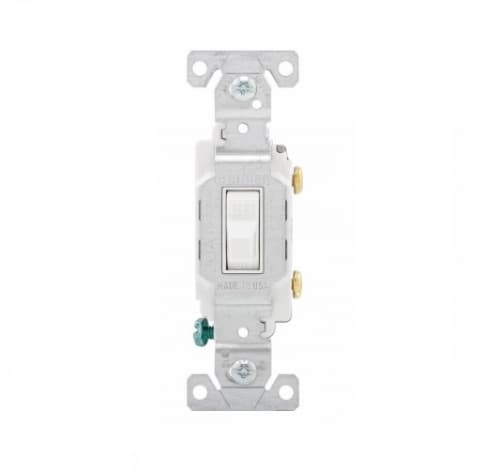 Eaton Wiring 20 Amp Toggle Switch, Single Pole, 120/277V, White