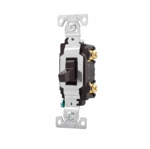 Eaton Wiring 15 Amp Toggle Switch, 2-Pole, 120/277V, Brown