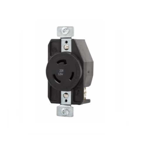 Eaton Wiring 20 Amp Locking Receptacle, Industrial, Safety Grip, Black