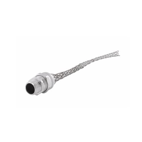 Eaton Wiring Strain Relief Cord Grip, 3/4" fitting, .63-.75", Straight, Aluminum Body