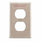 Eaton Wiring 1-Gang Duplex Wallplate, EMERGENCY, Pre-marked, Stainless Steel