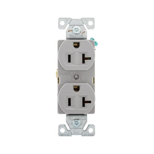 Eaton Wiring 20A Heavy-Duty EZ Link Duplex Receptacle, 125V, Gray