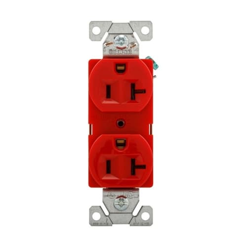 Eaton Wiring 20A Heavy-Duty EZ Link Duplex Receptacle, 125V, Red