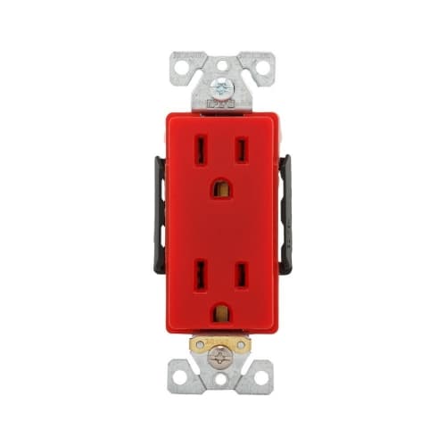 Eaton Wiring 15A Heavy-Duty EZ Link Decora Receptacle, 125V, Red