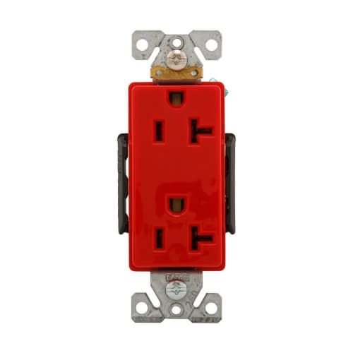 Eaton Wiring 20A Heavy-Duty EZ Link Decora Receptacle, 125V, Red