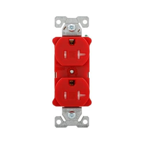 Eaton Wiring 20A Heavy-Duty EZ Link Duplex Receptacle, TR, 125V, Red