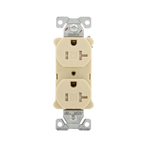 Eaton Wiring 20A Heavy-Duty EZ Link Duplex Receptacle, TR, 125V, Ivory