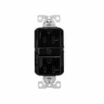 Eaton Wiring 20A Slim GFCI Receptacle Outlet, #14-10 AWG, 125V, Black