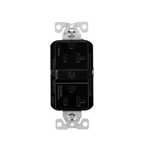 Eaton Wiring 20A Slim GFCI Receptacle Outlet, #14-10 AWG, 125V, Black