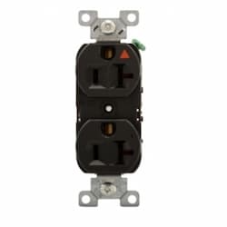 Eaton Wiring 20 Amp Premium Duplex Receptacle, Isolated Ground, Industrial Grade, Black