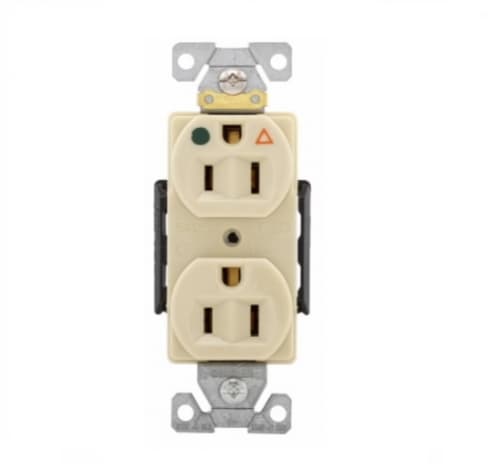 Eaton Wiring 15 Amp Duplex Receptacle, Standard Size, Isolated Ground, Ivory