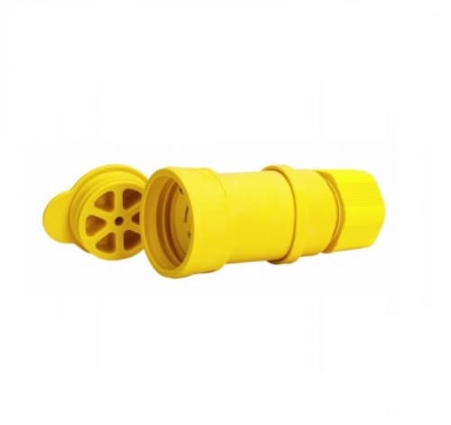 Eaton Wiring 20 Amp Locking Connector, Watertight,NEMA L15-20, 250V, Yellow