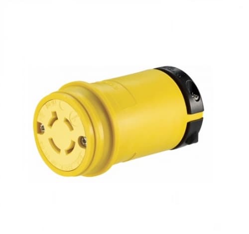 Eaton Wiring 20 Amp Locking Connector, Industrial, NEMA L15-20, 250V, Yellow/Black