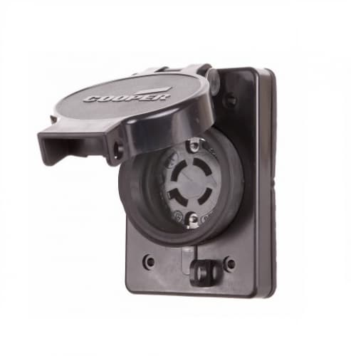 Eaton Wiring 20 Amp Locking Receptacle, Watertight, NEMA L16-20, 480V, Black