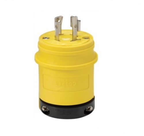 Eaton Wiring 30 Amp Locking Plug, Watertight, NEMA L16-30, 480V, Yellow/Black