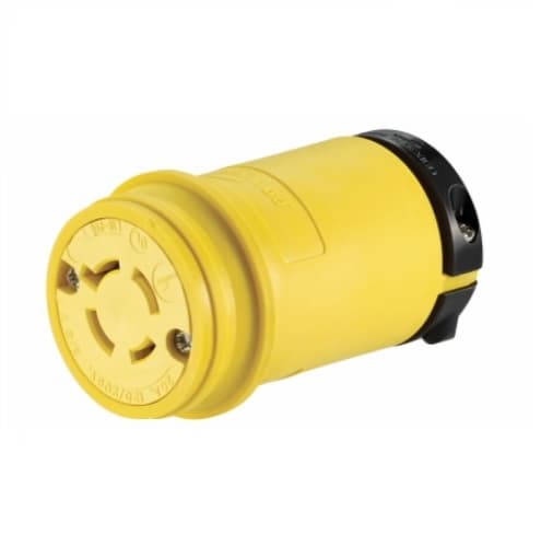 Eaton Wiring 20 Amp Locking Connector, Industrial, NEMA L18-20, 120/208V, Yellow/Black