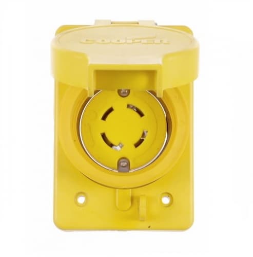 Eaton Wiring 30 Amp Locking Receptacle, Watertight, NEMA L19-30, 277/480V, Yellow