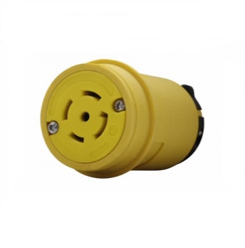 Eaton Wiring 30 Amp Locking Connector, Industrial, NEMA L22-30, 277/480V, Yellow/Black