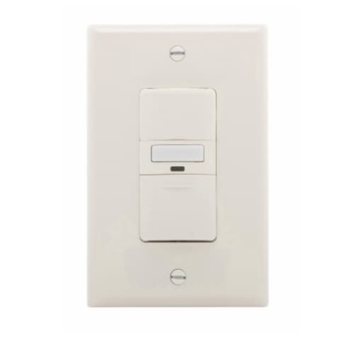 Eaton Wiring 600W Occupancy Sensor Switch w/ Nightlight, Three-Way, 1000 sq ft, Light Almond