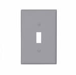 Eaton Wiring 1-Gang Toggle Wall Plate, Mid-Size, Gray