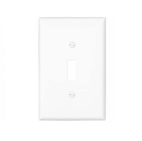 Eaton Wiring 1-Gang Toggle Wall Plate, Mid-Size, White