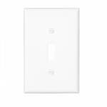 Eaton Wiring 1-Gang Toggle Wall Plate, Mid-Size, Polycarbonate, White
