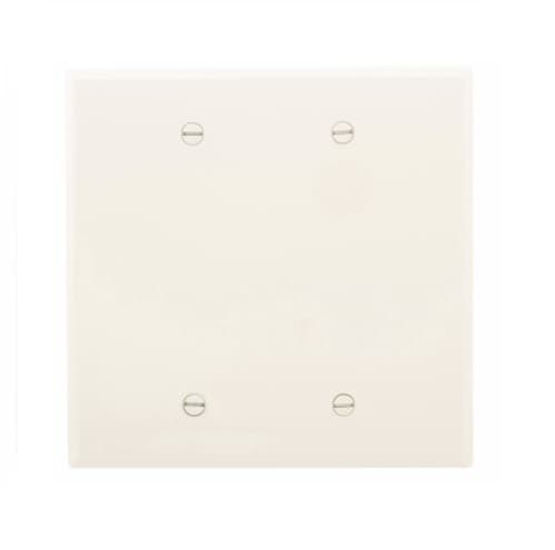 Eaton Wiring 2-Gang Blank Wall Plate, Mid-Size, Polycarbonate, Almond